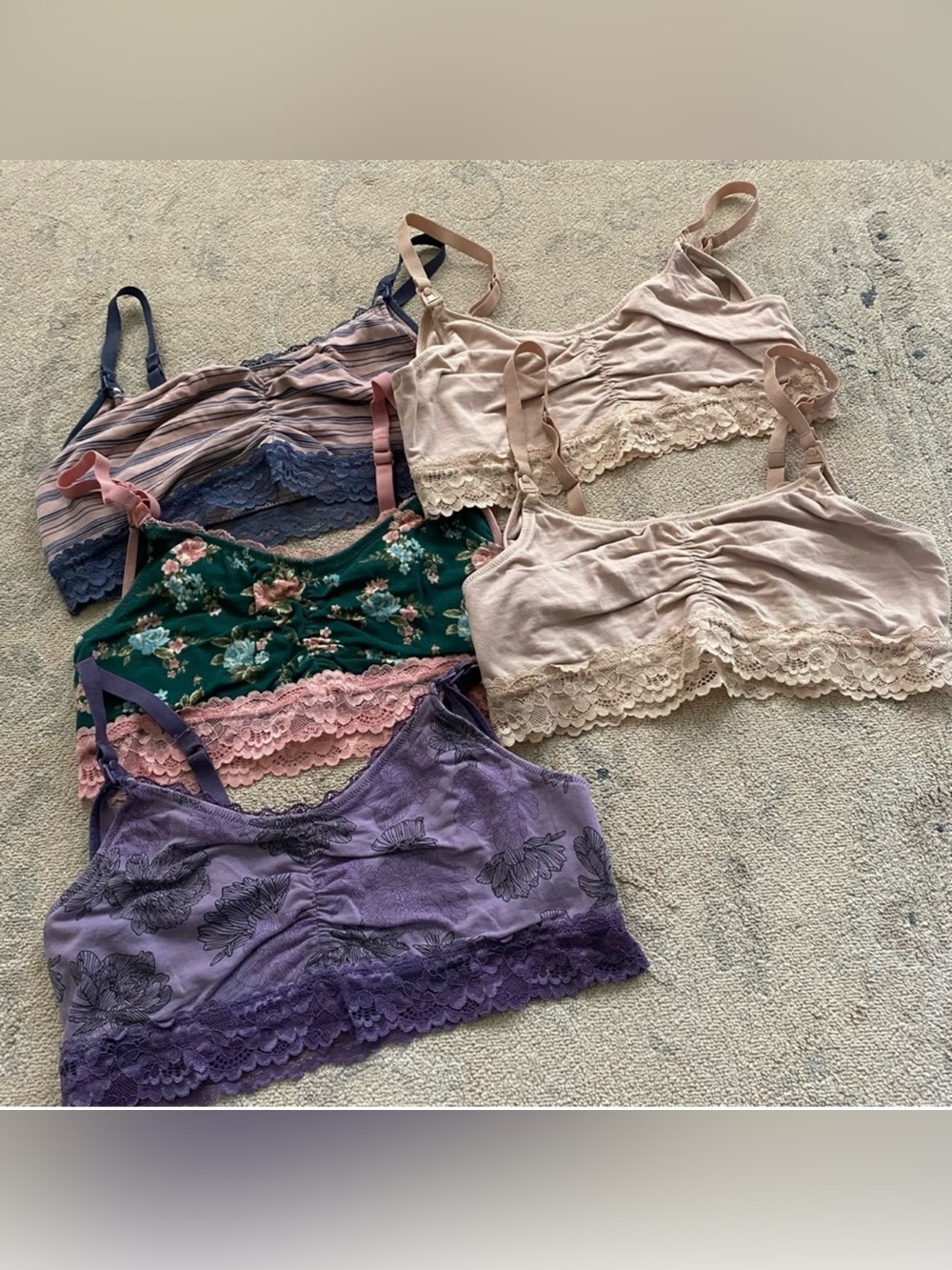 Jessica Simpson Lace Trim Nursing Bralette Set